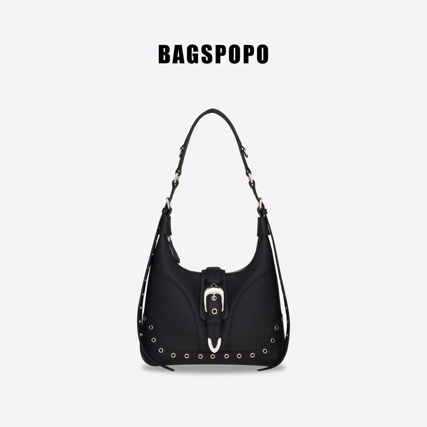 Saddle Bag-Leather Shoulder Bag-BLACK