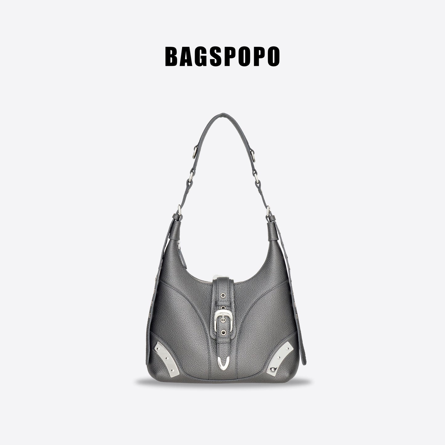 Saddle Bag-Metal Patch Shoulder Bag