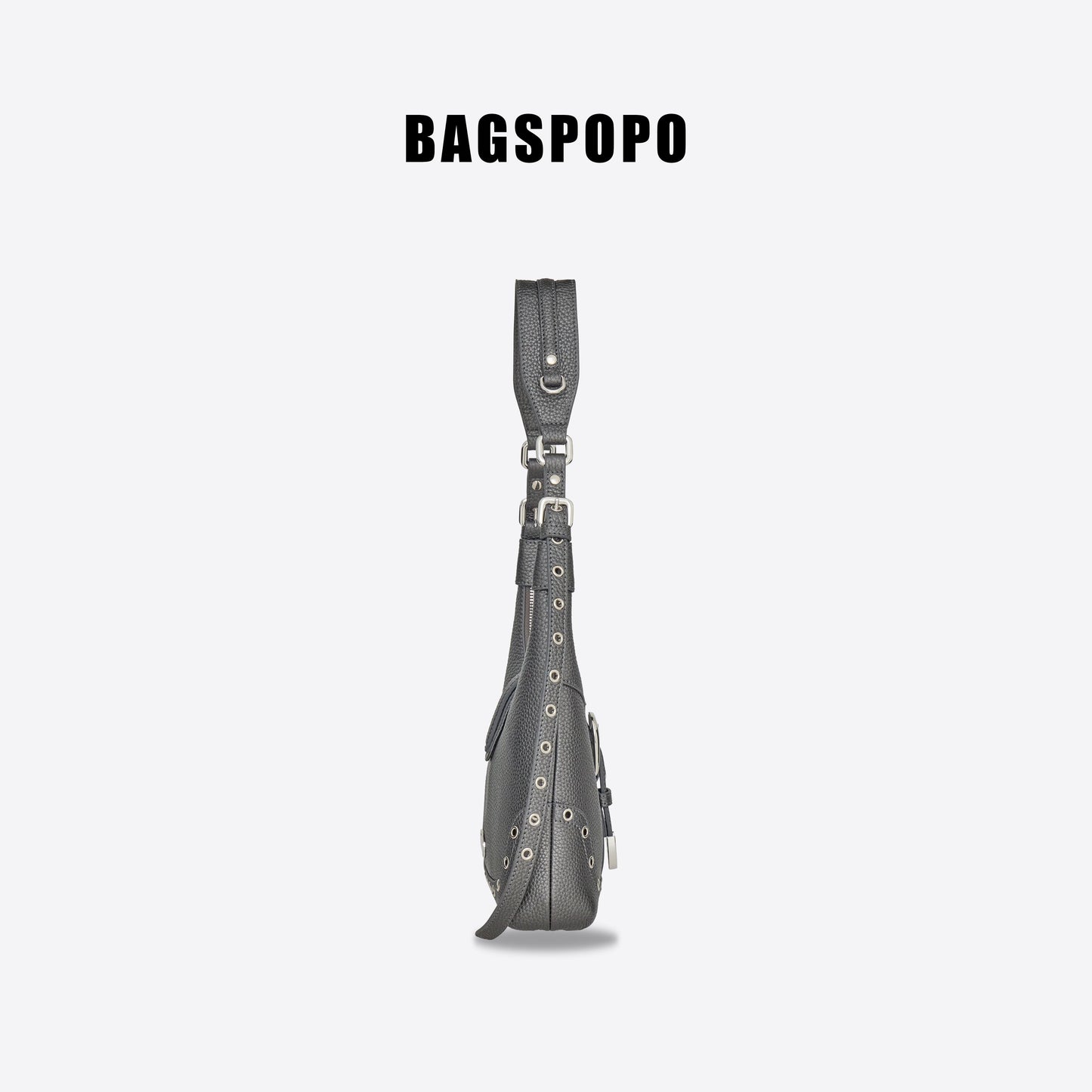 Saddle Bag-Leather Shoulder Bag-GREY