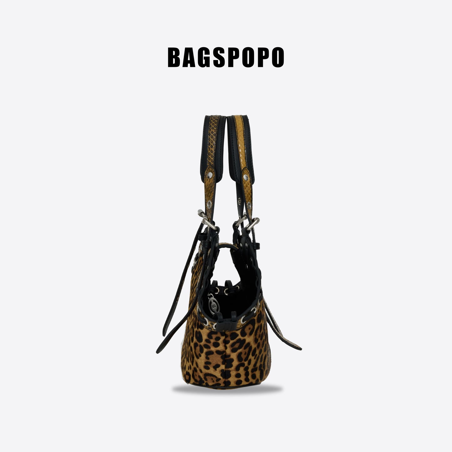 Shell Bag-Leopard Print Suede Cowhide Shoulder Bag