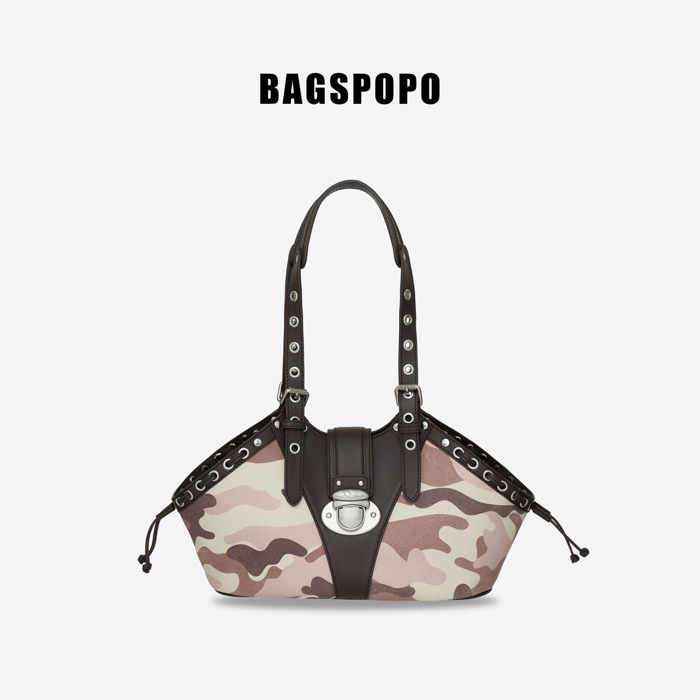 Shell Bag-Camouflage Suede Cowhide Shoulder Bag