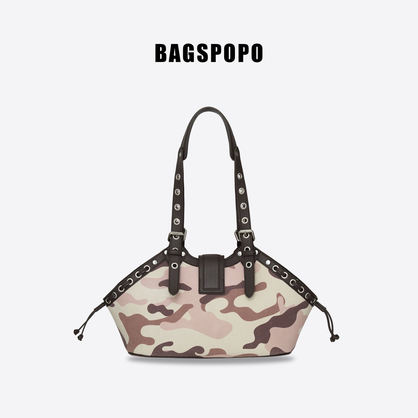 Shell Bag-Camouflage Suede Cowhide Shoulder Bag