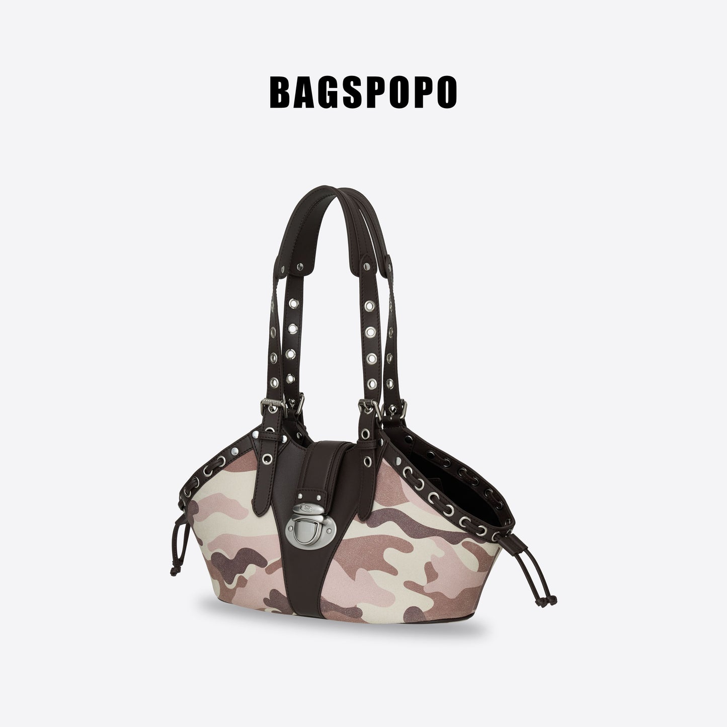 Shell Bag-Camouflage Suede Cowhide Shoulder Bag