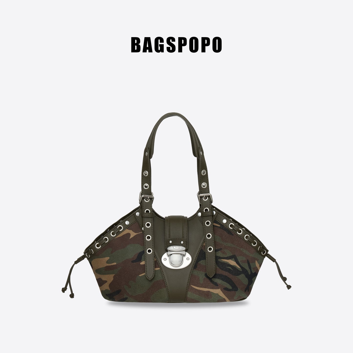 Shell Bag-Camouflage Suede Cowhide Shoulder Bag