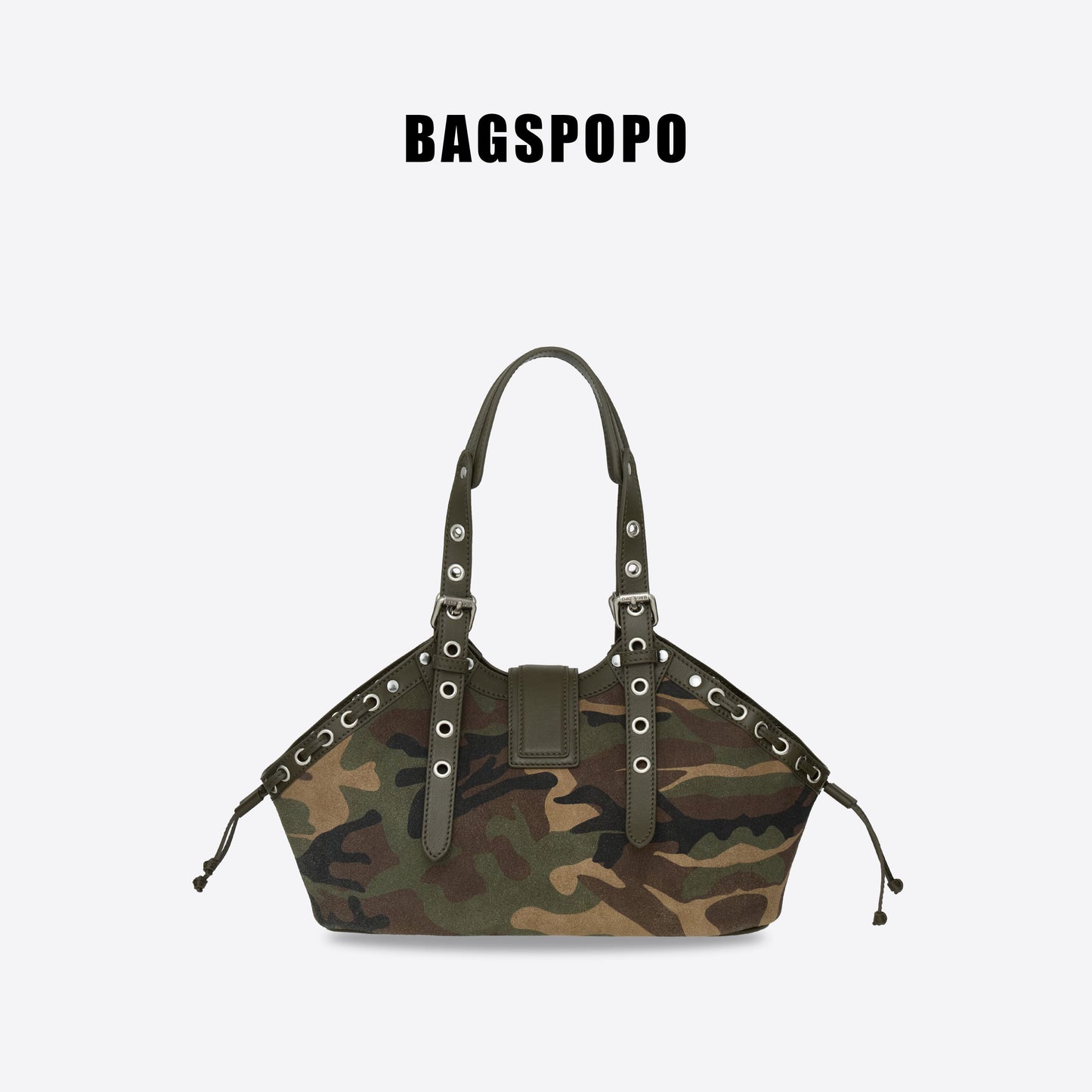 Shell Bag-Camouflage Suede Cowhide Shoulder Bag