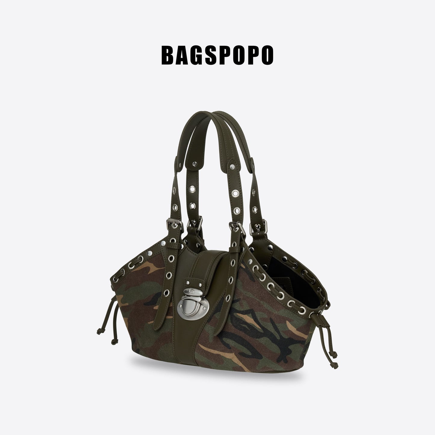 Shell Bag-Camouflage Suede Cowhide Shoulder Bag