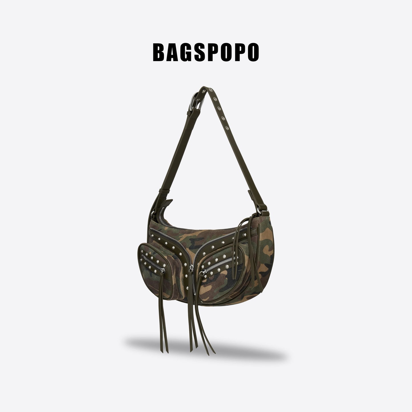 Small Chest Bag-Camouflage Suede Cowhide Crossbody Bag