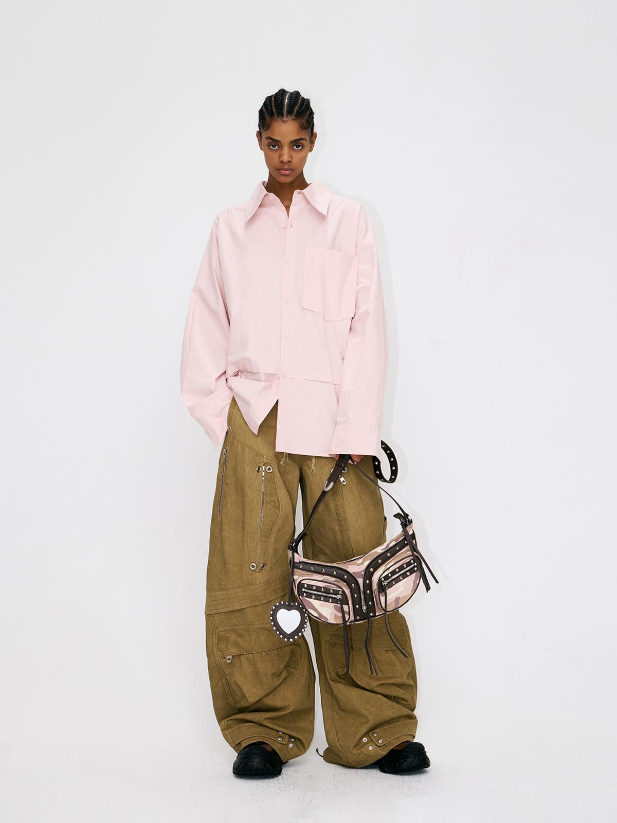 Small Chest Bag-Camouflage Suede Cowhide Crossbody Bag