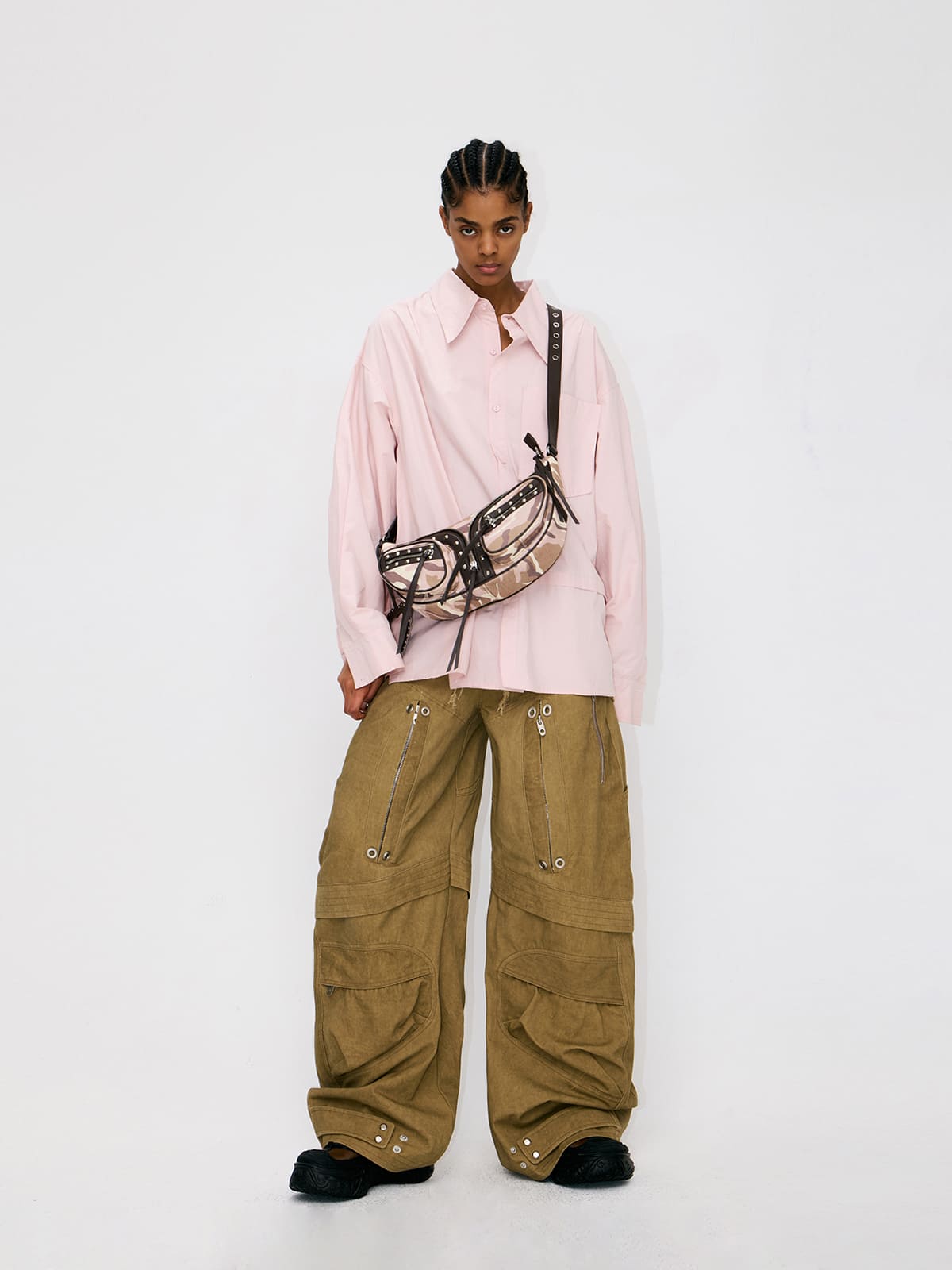 Small Chest Bag-Camouflage Suede Cowhide Crossbody Bag