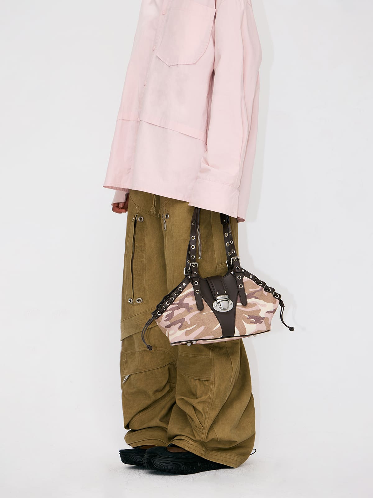 Shell Bag-Camouflage Suede Cowhide Shoulder Bag