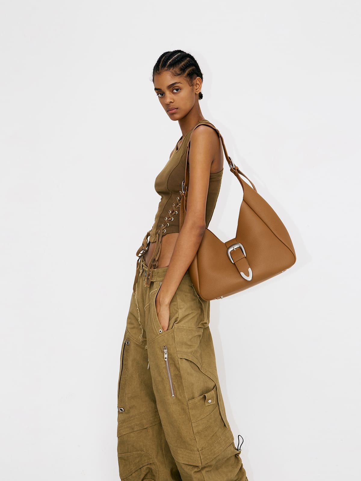 Dumpling Bag-Leather Shoulder Bag