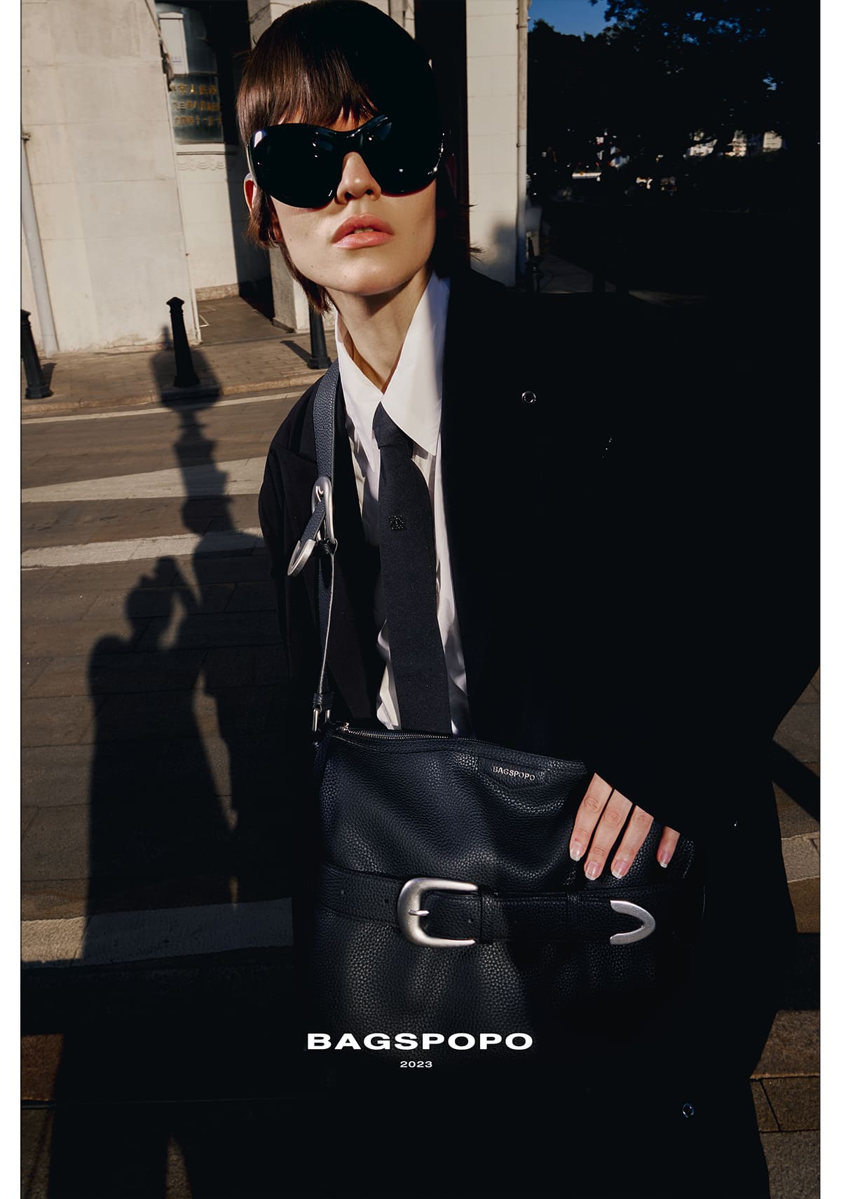 Hobo Bag-Leather Crossbody Bag-BLACK