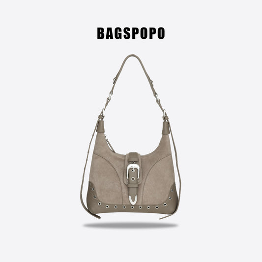 Saddle Bag-Leather Shoulder Bag-APRICOT