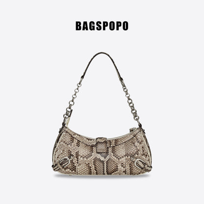 Wonton Bag-Python Leather Shoulder Bag