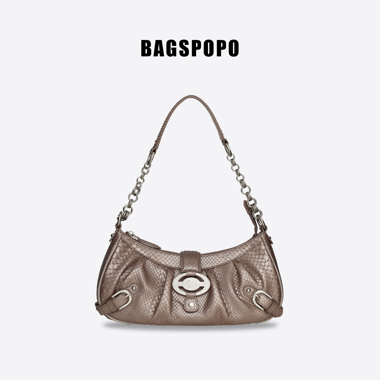 Wonton Bag-Python Leather Shoulder Bag