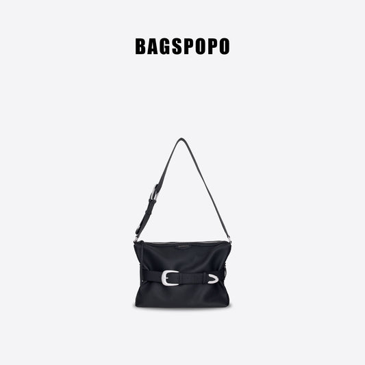 Hobo Bag-Leather Crossbody Bag-BLACK