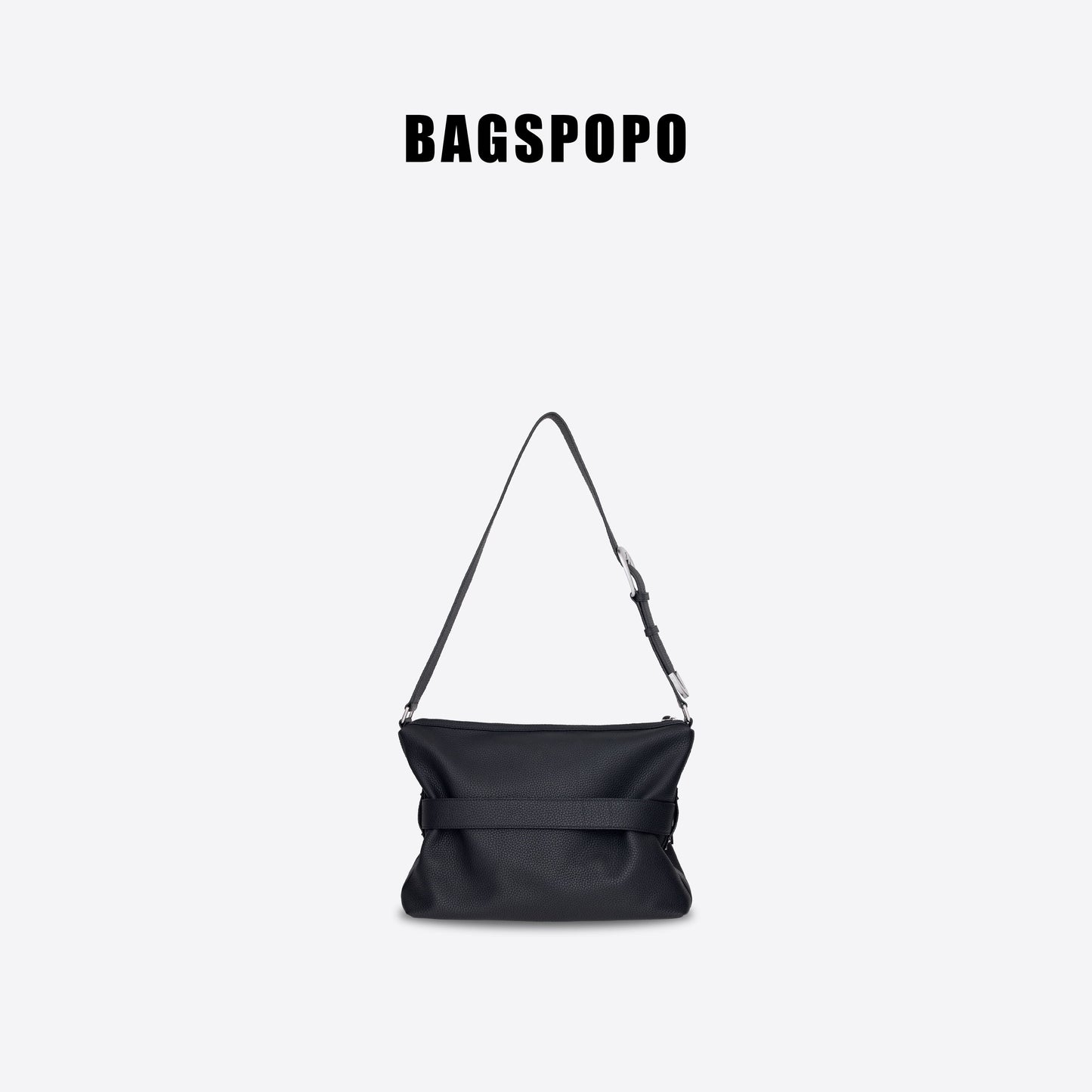 Hobo Bag-Leather Crossbody Bag-BLACK
