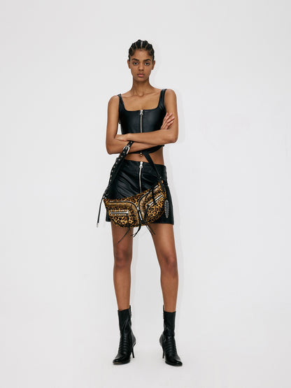 Small Chest Bag-Leopard Print Suede Cowhide Crossbody Bag